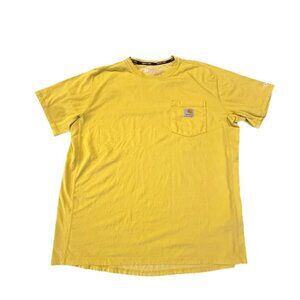 Carhartt Force Yellow Mens Size L Relaxed Fit Short Sleeve T-Shirt Pocket